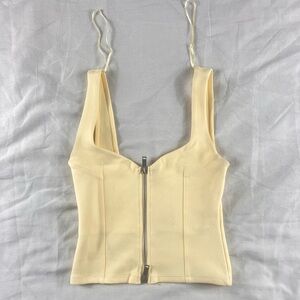 Zara Cream Zip Top